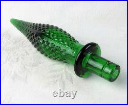 Vintage STOPPER ONLY Green Diamond Empoli Glass Bottle Genie MCM Decanter 7.5