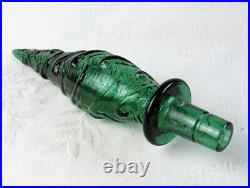 Vintage STOPPER ONLY Green Wave Empoli Glass Bottle Genie MCM Decanter 8.25