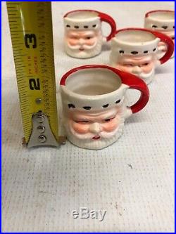 Vintage Santa Claus Decanter & 4 Shot Glass Mugs Set