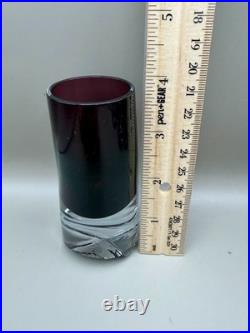 Vintage Scandinavian Amethyst Sommerso Glass Decanter Set 6 Shot Glasses