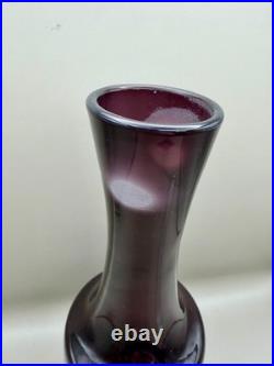 Vintage Scandinavian Amethyst Sommerso Glass Decanter Set 6 Shot Glasses