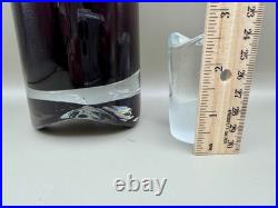 Vintage Scandinavian Amethyst Sommerso Glass Decanter Set 6 Shot Glasses
