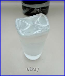 Vintage Scandinavian Amethyst Sommerso Glass Decanter Set 6 Shot Glasses