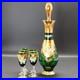 Vintage-Seyei-Emerald-Green-and-Gold-Cordial-Decanter-and-Glasses-Floral-MCM-01-ptm