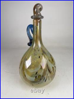 Vintage Signed Aaron Slater Hand Blown Art Glass Cruet Decanter W Stoper Pitcher Vintage Signed Aaron Slater Hand Blown Art Glass Cruet Decanter W Stoper Pitcher