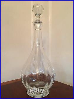 Vintage Signed BACCARAT MONTAIGNE OPTIC CRYSTAL GLASS DECANTER Bubble Stopper