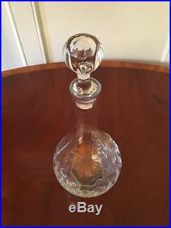 Vintage Signed BACCARAT MONTAIGNE OPTIC CRYSTAL GLASS DECANTER Bubble Stopper