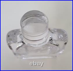 Vintage Signed Erik Hoglund Clear Glass Decanter with Face Stopper Swedish 10