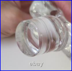 Vintage Signed Erik Hoglund Clear Glass Decanter with Face Stopper Swedish 10