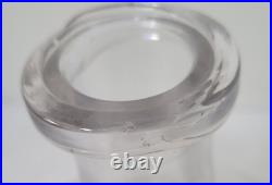 Vintage Signed Erik Hoglund Swedish 11 Clear Glass Decanter with Face Stopper