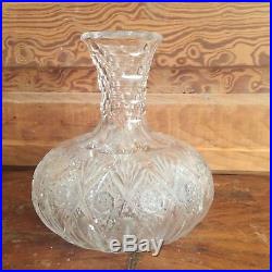Vintage Signed Hawkes American Brilliant Cut Glass Decanter Wine Carafe