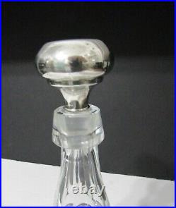 Vintage Signed Hawkes Cut Glass 10 Decanter With Sterling Capped Stopper