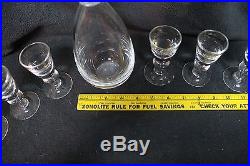 Vintage Signed STEUBEN Art Glass Liquor Cordial Decanter Stopper & Glasses