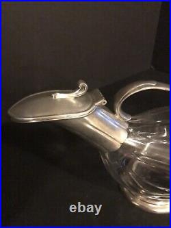 Vintage Silver And Glass Bird Shaped Wine Claret Decanter MCM Made In France