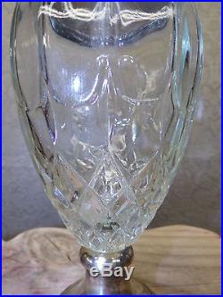 Vintage Silver & Cut Glass Baroque Rococo Ewer Vintage Decanter Circa 1960