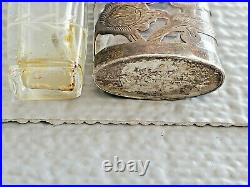 Vintage Silver Lace Glass Bottle & Other Miniature Mixed Lot Items