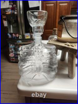 Vintage Skeleton Decanter With Shot Glass Lid Really Cool Home Decor Collectible