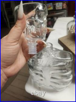 Vintage Skeleton Decanter With Shot Glass Lid Really Cool Home Decor Collectible