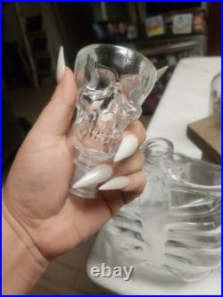 Vintage Skeleton Decanter With Shot Glass Lid Really Cool Home Decor Collectible