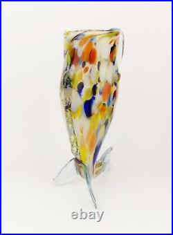 Vintage Spatter Glass Fish Drinking Set Decanter Liquor Bottle Cups Murano