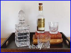 Vintage Square Cut Crystal Glass Decanter with Solid Crystal Stopper