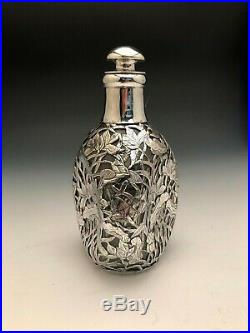 Vintage Sterling & Glass Decanter with Stopper 7.5
