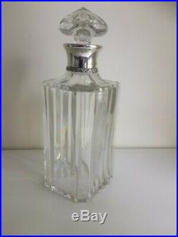 Vintage Sterling Silver & Cut Glass ASPREY Spirit Decanter London 1960