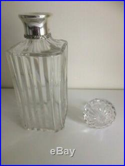 Vintage Sterling Silver & Cut Glass ASPREY Spirit Decanter London 1960