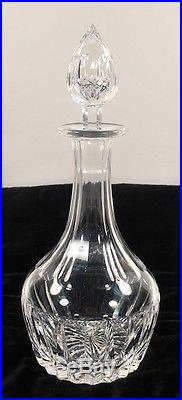 Vintage Stuart England Cut Crystal 12.5 Inch Tall Decanter With Stopper Signed