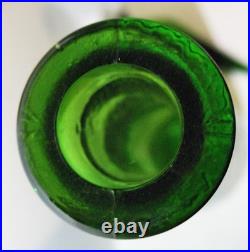 Vintage Tall 1960s MCM Emerald Green Empoli Glass Genie Decanter 22 5/8