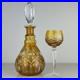 Vintage-Tall-Amber-Cut-Crystal-Decanter-With-Stopper-And-NACHTMANN-Wine-Glass-01-xhbr