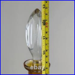 Vintage Tall Amber Cut Crystal Decanter With Stopper And NACHTMANN Wine Glass