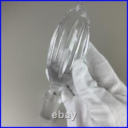 Vintage Tall Amber Cut Crystal Decanter With Stopper And NACHTMANN Wine Glass