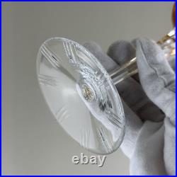 Vintage Tall Amber Cut Crystal Decanter With Stopper And NACHTMANN Wine Glass