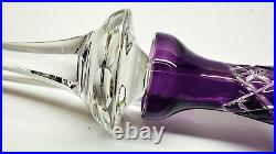 Vintage Tall Crystal Cut To Clear Purple Decanter West Germany 23 tall