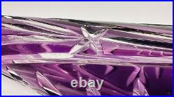 Vintage Tall Crystal Cut To Clear Purple Decanter West Germany 23 tall