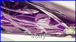 Vintage Tall Crystal Cut To Clear Purple Decanter West Germany 23 tall