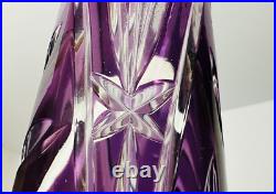 Vintage Tall Crystal Cut To Clear Purple Decanter West Germany 23 tall