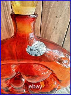 Vintage Tangerine decanter By Rossini Of Madonna & child