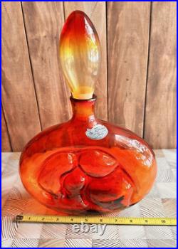 Vintage Tangerine decanter By Rossini Of Madonna & child