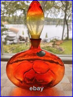 Vintage Tangerine decanter By Rossini Of Madonna & child