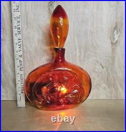 Vintage Tangerine decanter By Rossini Of Madonna & child. Very Nice Piece