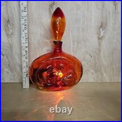 Vintage Tangerine decanter By Rossini Of Madonna & child. Very Nice Piece