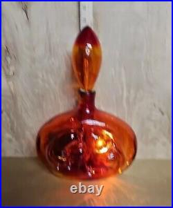 Vintage Tangerine decanter By Rossini Of Madonna & child. Very Nice Piece