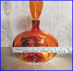 Vintage Tangerine decanter By Rossini Of Madonna & child. Very Nice Piece