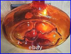 Vintage Tangerine decanter By Rossini Of Madonna & child. Very Nice Piece