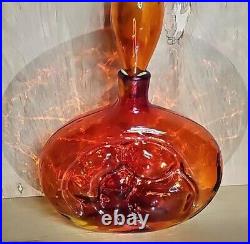 Vintage Tangerine decanter By Rossini Of Madonna & child. Very Nice Piece