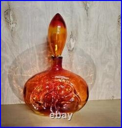 Vintage Tangerine decanter By Rossini Of Madonna & child. Very Nice Piece