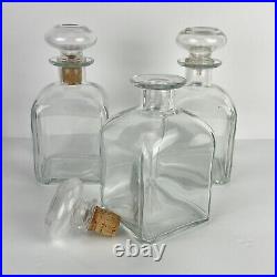 Vintage Tantalus Italy Glass Liquor Decanter 3 Bottles Italian
