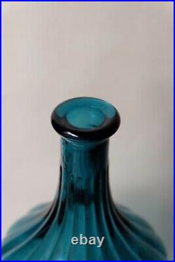 Vintage Teal Genie Bottle Decanter Empoli Moon Stars MCM